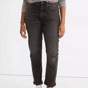 MADEWELL The High-Rise Slim Boyjean in Caton
Wash: Ripped-Knee Edition